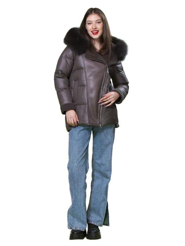 Жіночий зимовий пуховик з натуральним або штучним наповнювачем 36-1091