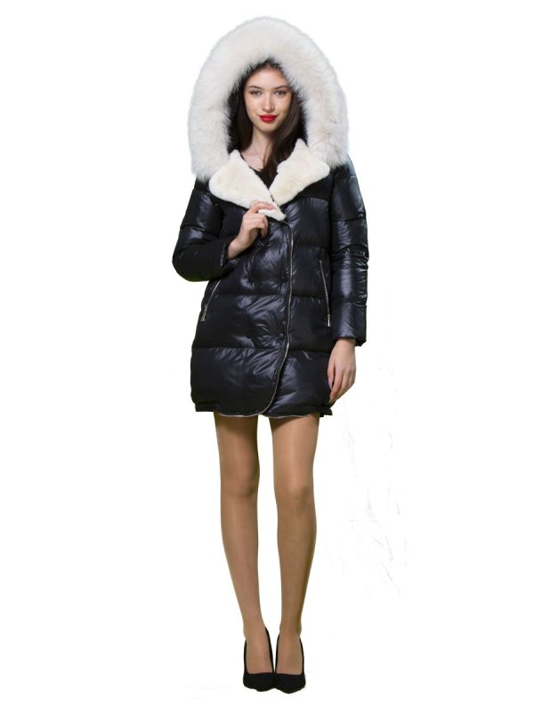 Жіночий зимовий пуховик з натуральним або штучним наповнювачем 36-1097