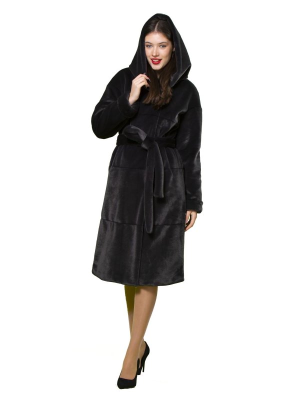 Жіноча еко шуба з штучного хутра та вовни 31-514