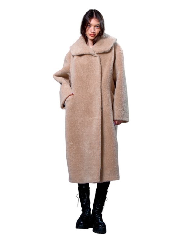 Женская эко шуба из искусственного меха и шерсти 31-522