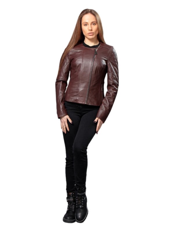 Жіноча шкіряна куртка зі знижкою 18-9638