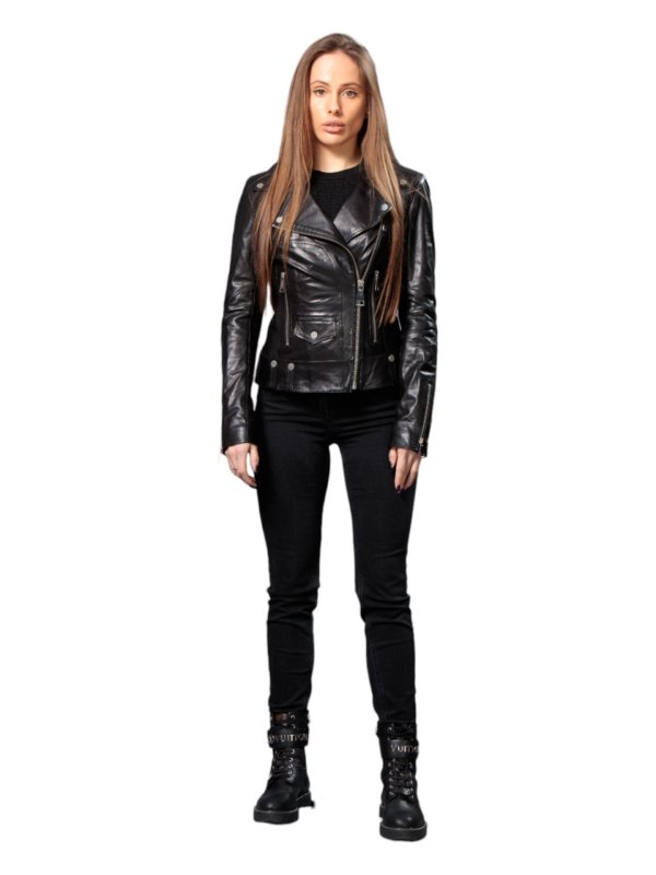 Жіноча шкіряна куртка зі знижкою 18-9512