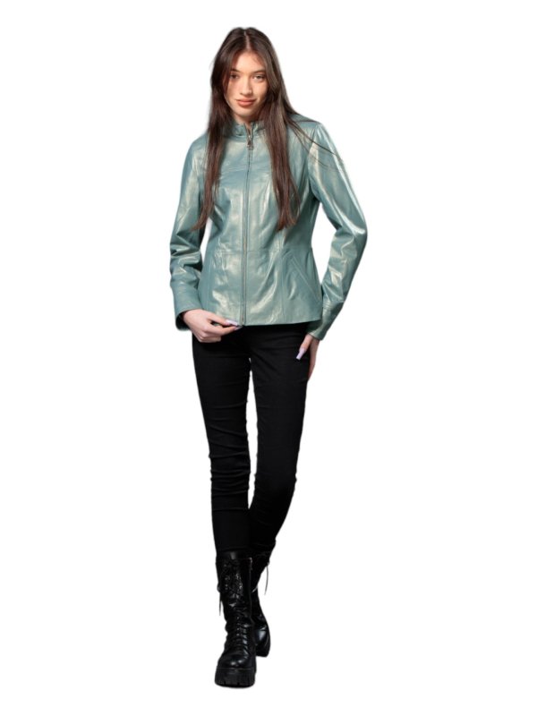 Жіноча шкіряна куртка зі знижкою 18-9612