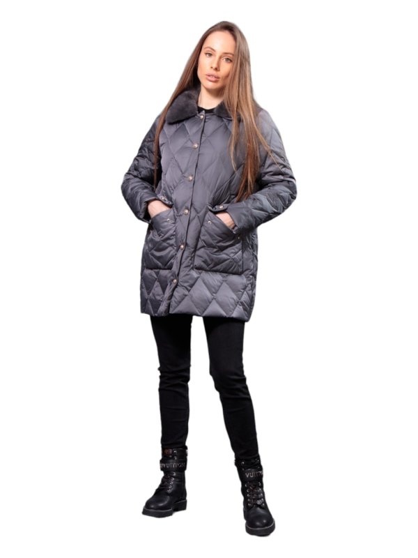 Жіночий зимовий пуховик з натуральним або штучним наповнювачем 36-1249