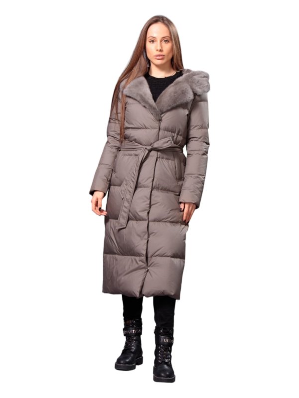 Жіночий зимовий пуховик з натуральним або штучним наповнювачем 36-1277