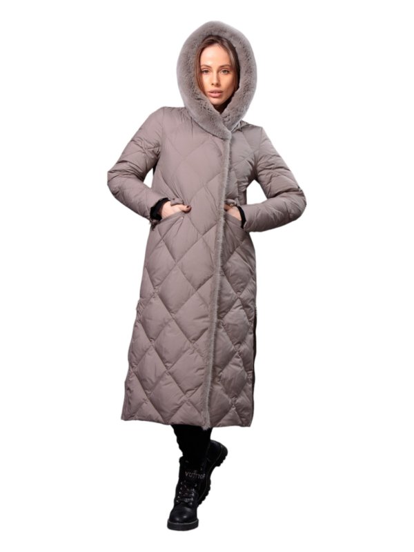 Жіночий зимовий пуховик з натуральним або штучним наповнювачем 36-1289