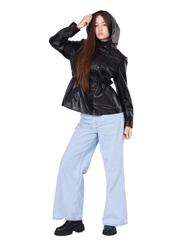 Жіноча шкіряна куртка 18-9645