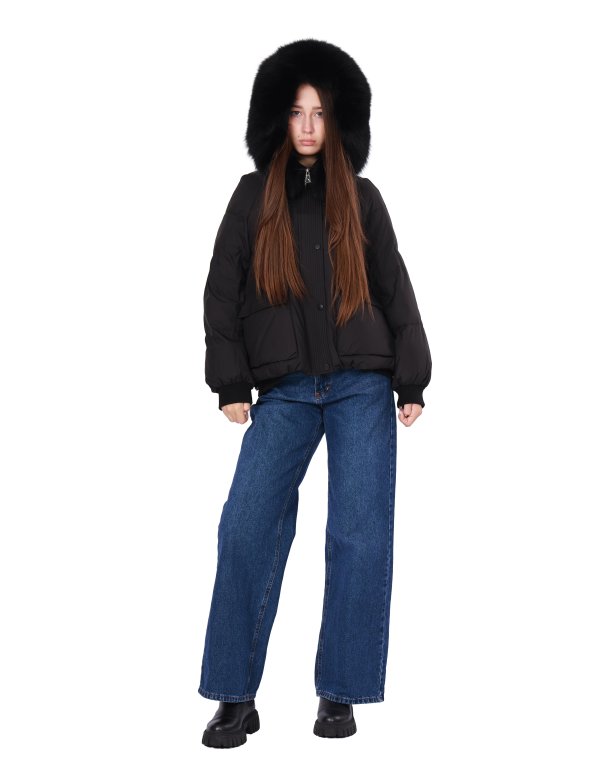 Жіночий зимовий пуховик з натуральним або штучним наповнювачем 36-1391