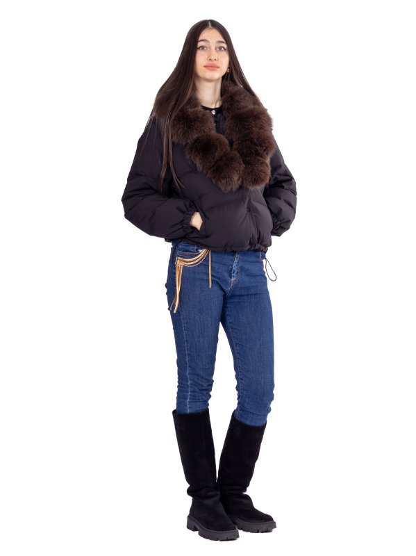 Жіночий зимовий пуховик з натуральним або штучним наповнювачем 36-1483