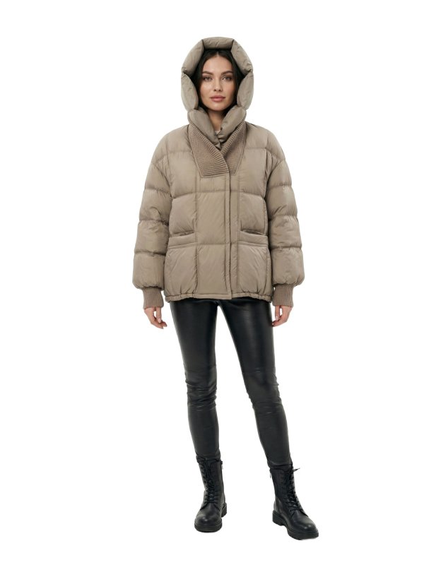 Жіночий зимовий пуховик з натуральним або штучним наповнювачем 36-1531