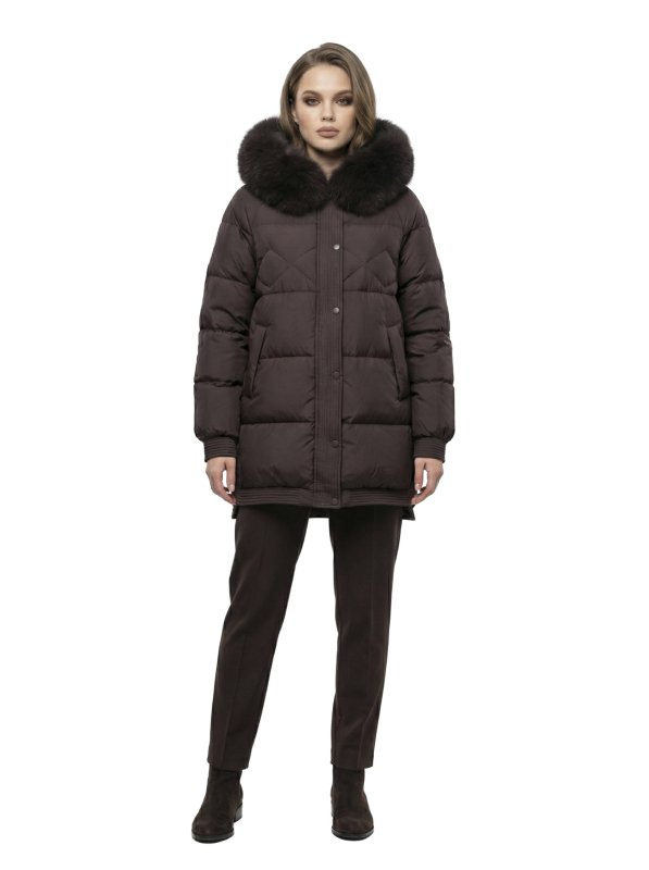 Жіночий зимовий пуховик з натуральним або штучним наповнювачем 36-1573