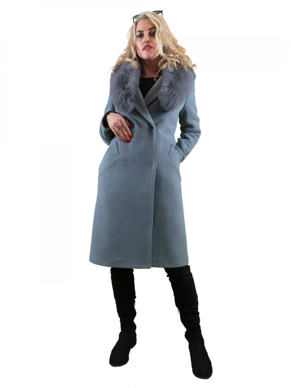 Зимове кашемірове пальто для жінок 12-618