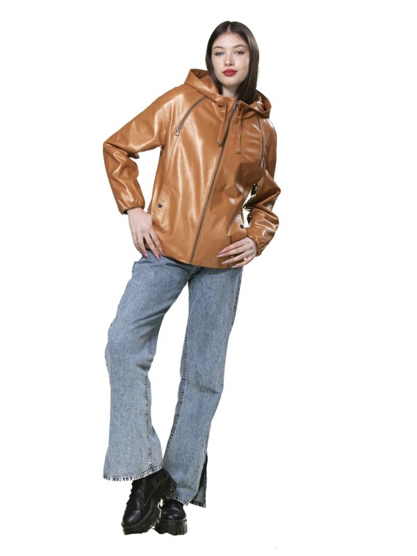 Жіноча шкіряна куртка 18-9552