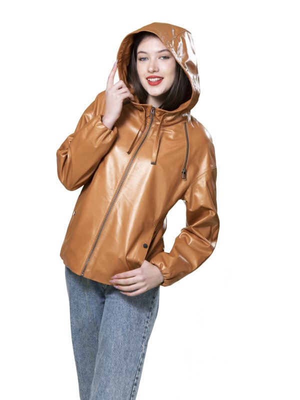 Жіноча шкіряна куртка 18-9552