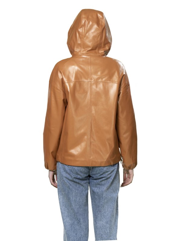 Жіноча шкіряна куртка 18-9552