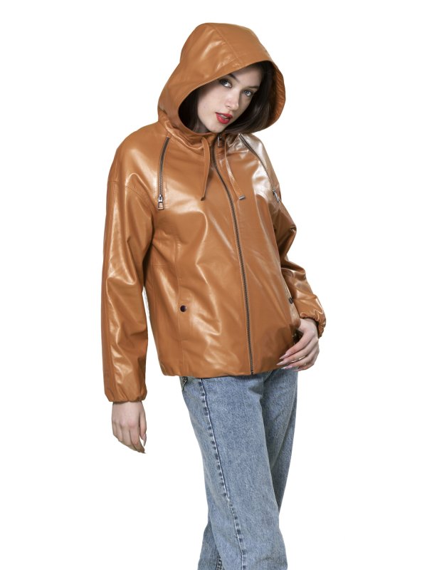 Жіноча шкіряна куртка 18-9552