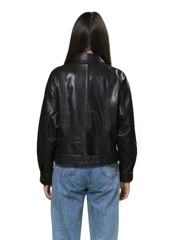 Жіноча шкіряна куртка 18-9559