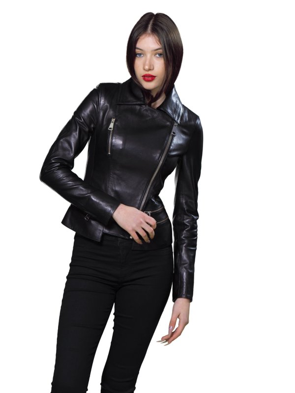 Жіноча шкіряна куртка 18-9231
