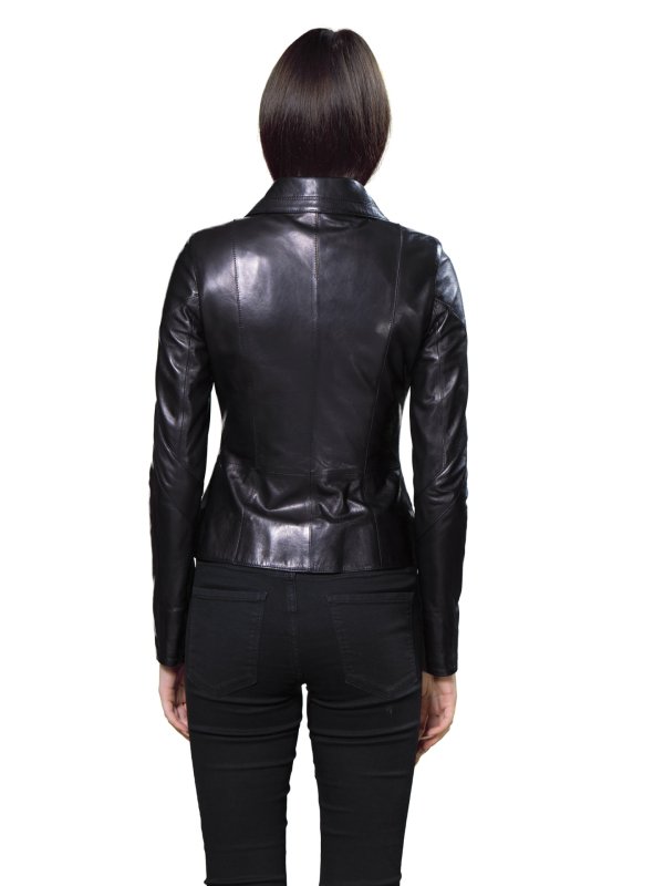 Жіноча шкіряна куртка 18-9231