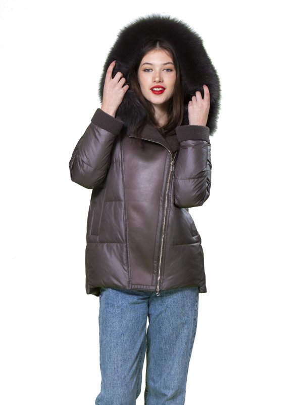 Жіночий зимовий пуховик з натуральним або штучним наповнювачем 36-1091