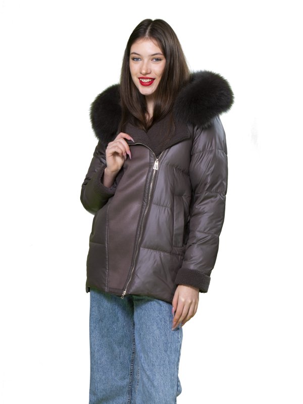 Жіночий зимовий пуховик з натуральним або штучним наповнювачем 36-1091