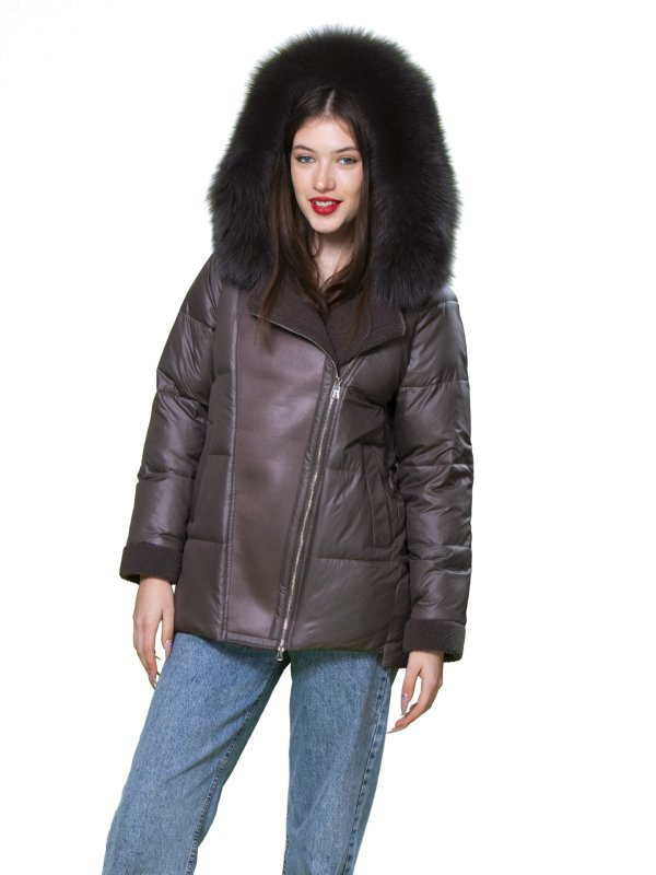 Жіночий зимовий пуховик з натуральним або штучним наповнювачем 36-1091