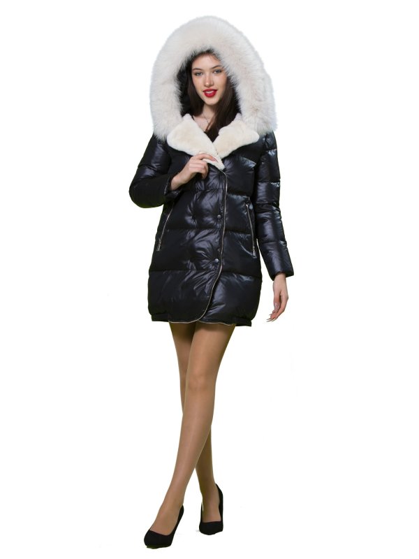 Жіночий зимовий пуховик з натуральним або штучним наповнювачем 36-1097