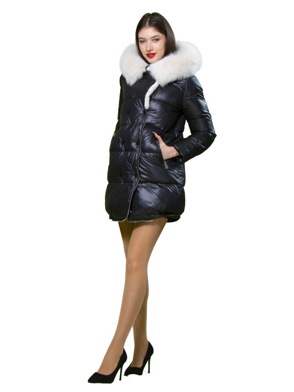Жіночий зимовий пуховик з натуральним або штучним наповнювачем 36-1097