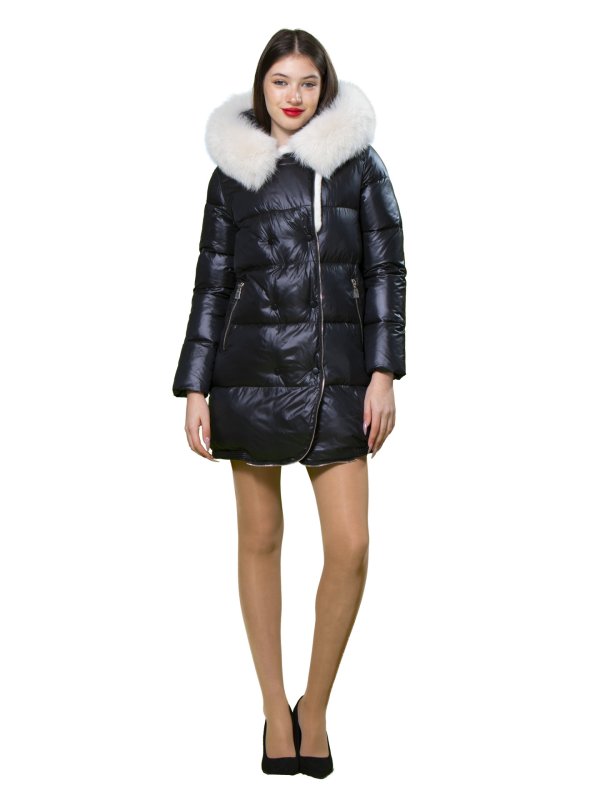 Жіночий зимовий пуховик з натуральним або штучним наповнювачем 36-1097