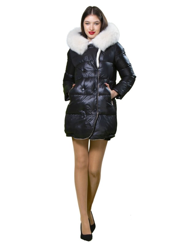 Жіночий зимовий пуховик з натуральним або штучним наповнювачем 36-1097