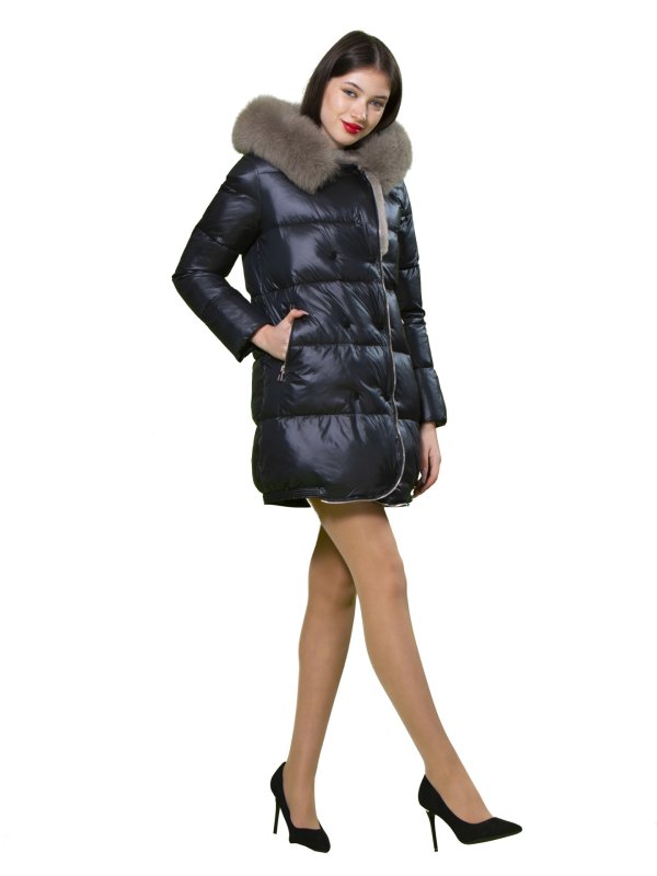 Женский зимний пуховик с натуральным или искусственным наполнителем 36-1109