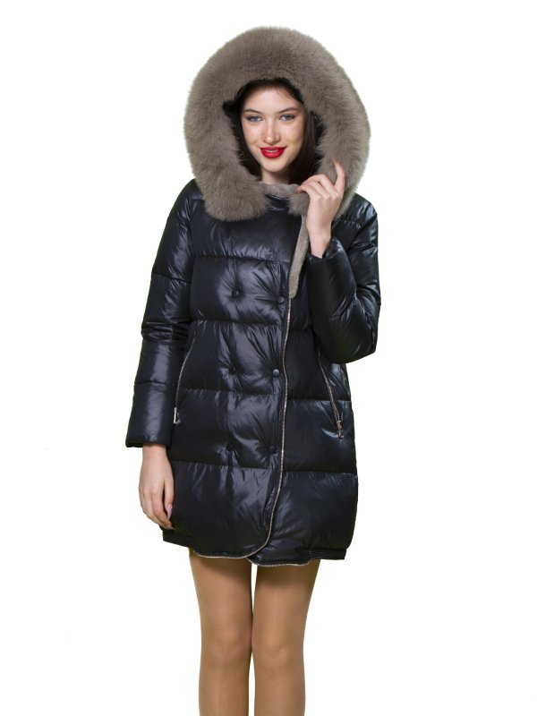 Женский зимний пуховик с натуральным или искусственным наполнителем 36-1109