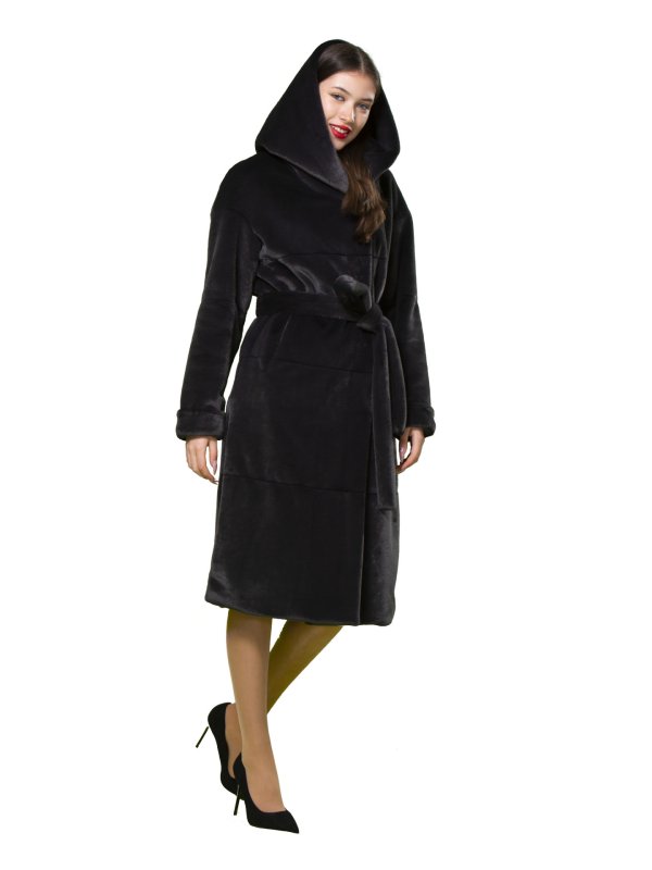 Жіноча еко шуба з штучного хутра та вовни 31-514