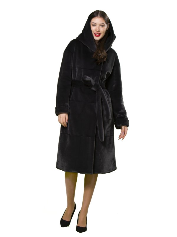 Жіноча еко шуба з штучного хутра та вовни 31-514