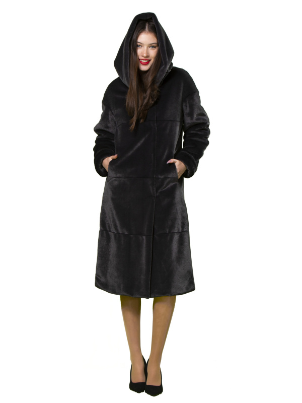 Жіноча еко шуба з штучного хутра та вовни 31-515