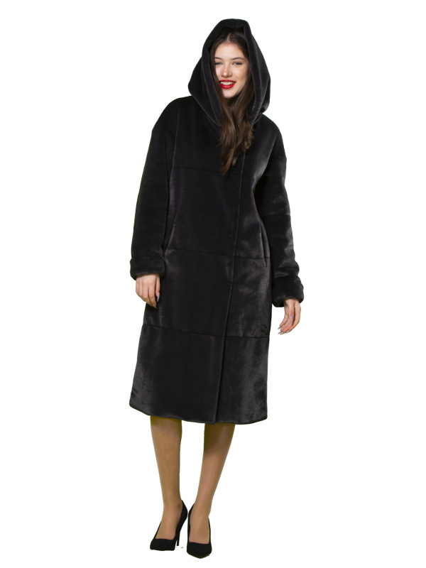 Жіноча еко шуба з штучного хутра та вовни 31-515