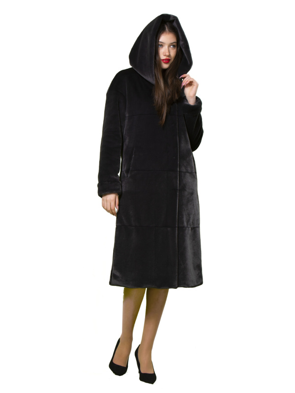 Жіноча еко шуба з штучного хутра та вовни 31-515