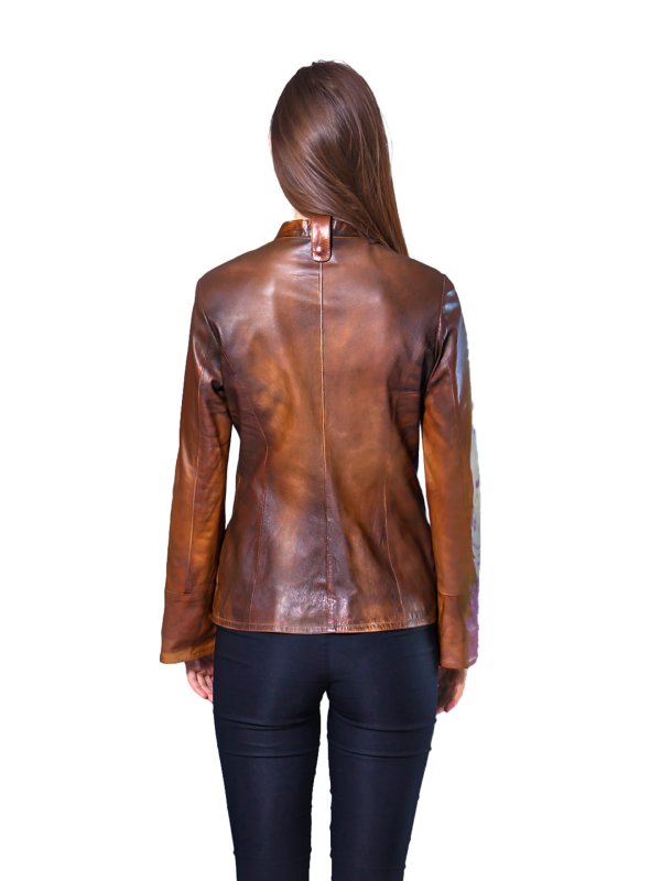 Жіноча шкіряна куртка 9-7557