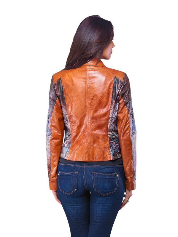 Жіноча шкіряна куртка 9-7506