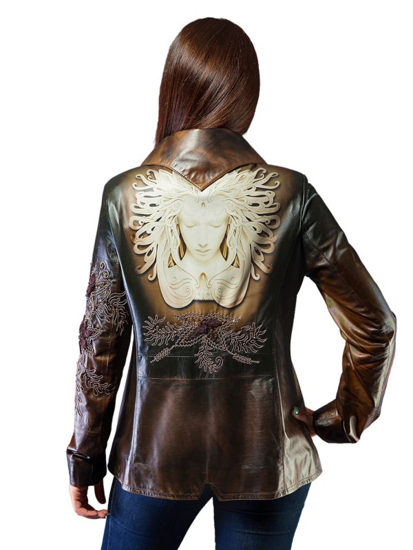 Жіноча шкіряна куртка зі знижкою 9-7097