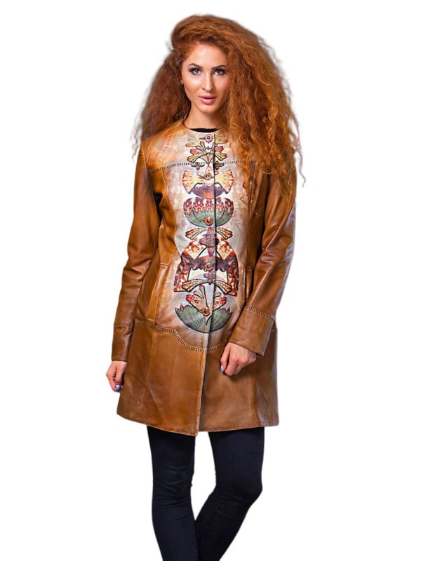 Жіноча шкіряна куртка зі знижкою 9-7101