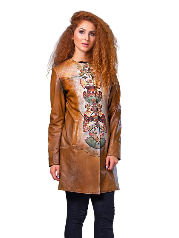 Жіноча шкіряна куртка зі знижкою 9-7101