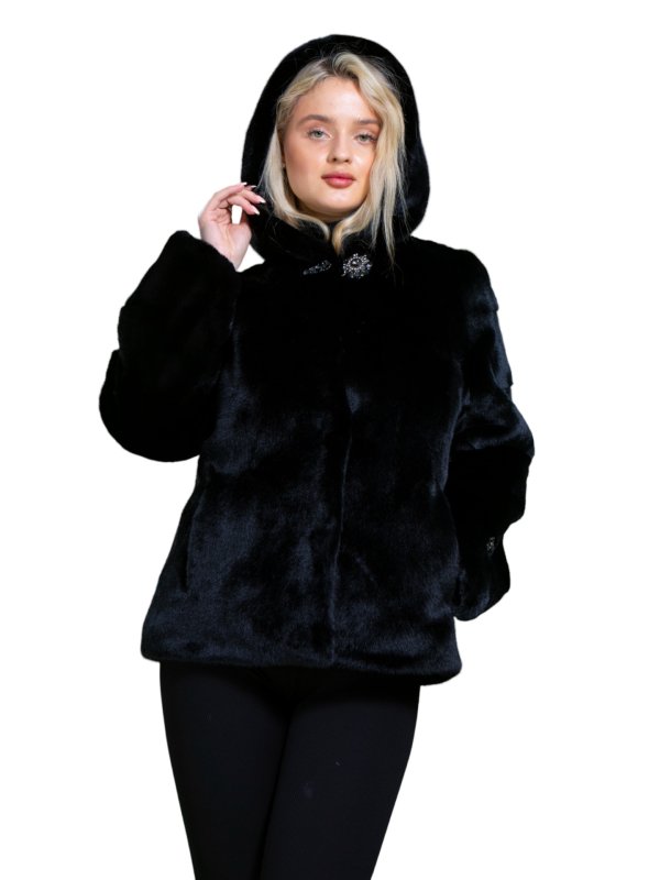 Жіноча еко шуба з штучного хутра та вовни 31-497