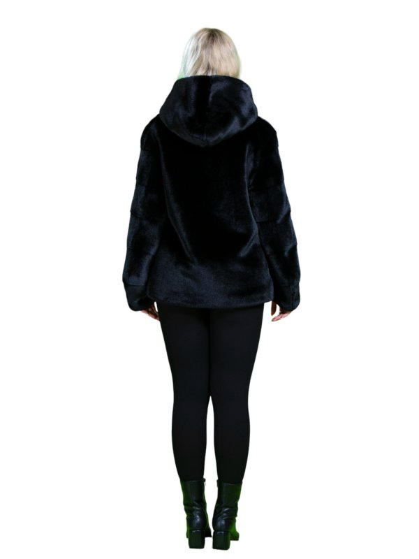 Жіноча еко шуба з штучного хутра та вовни 31-497