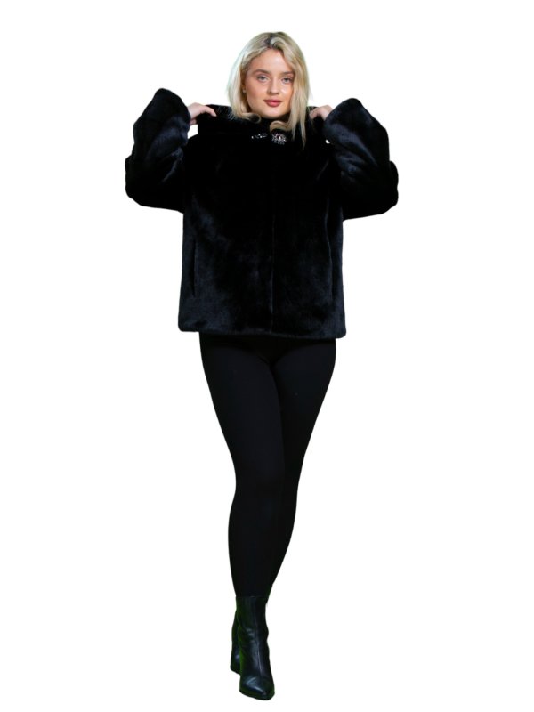 Жіноча еко шуба з штучного хутра та вовни 31-497