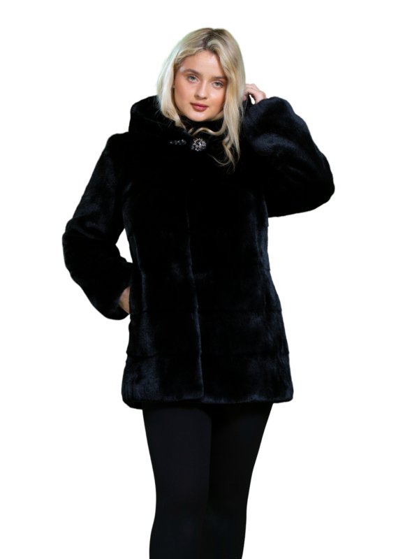 Жіноча еко шуба з штучного хутра та вовни 31-499