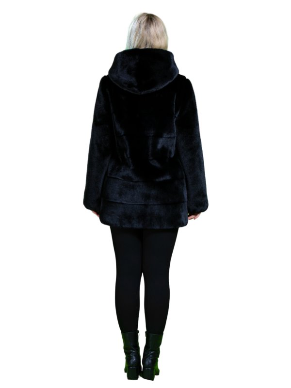 Жіноча еко шуба з штучного хутра та вовни 31-499