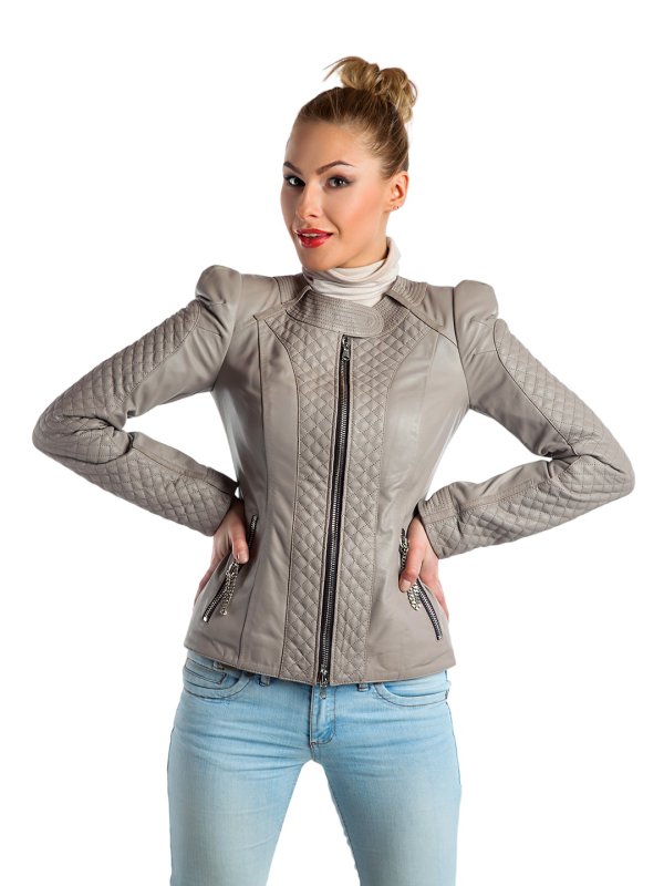 Жіноча шкіряна куртка зі знижкою 18-7634