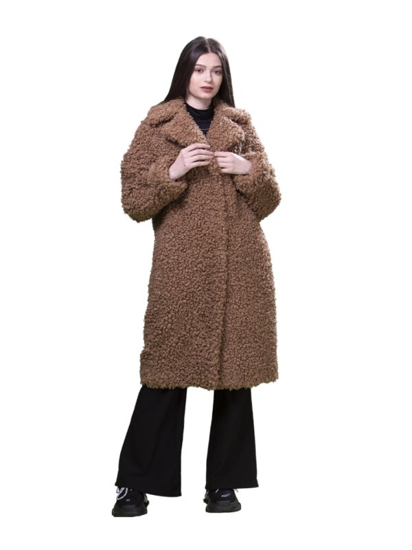 Жіноча еко шуба з штучного хутра та вовни 31-467