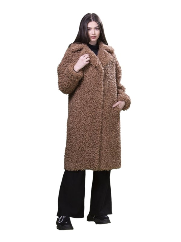 Жіноча еко шуба з штучного хутра та вовни 31-467